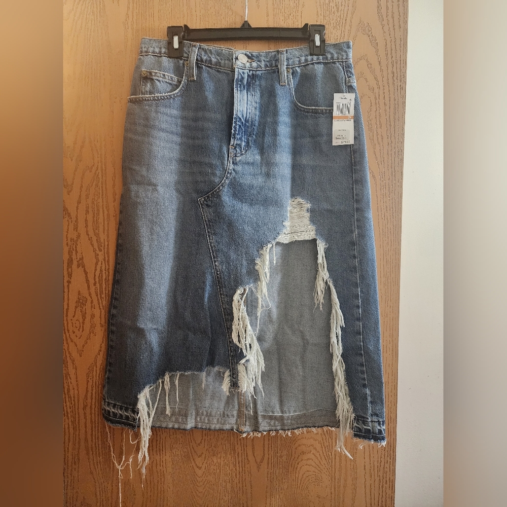 FRAME Distressed Blue Denim Skirt Size 29